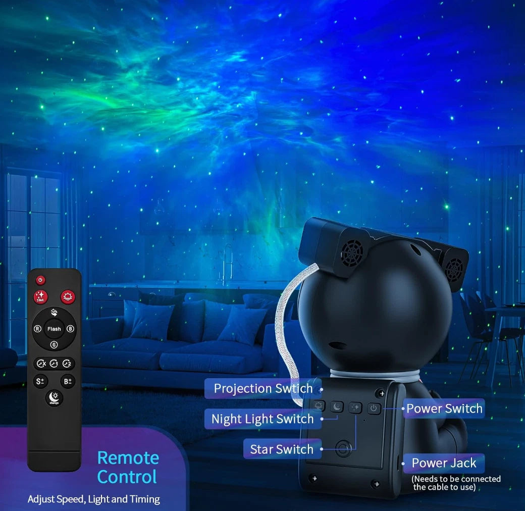 Cayclay Astronaut Galaxy Star Projector LED Night Light w/ Remote & Timer